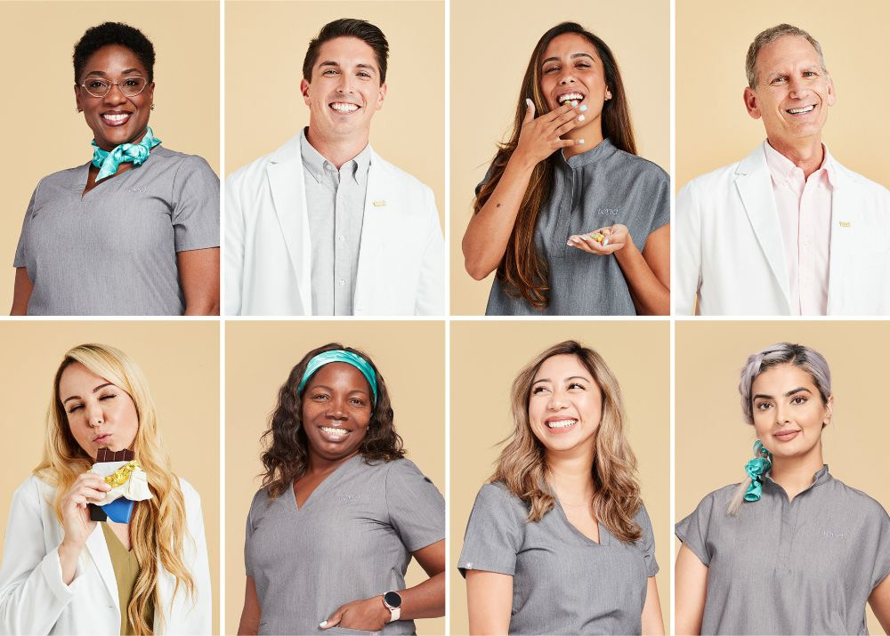 Diverse dental professionals working together